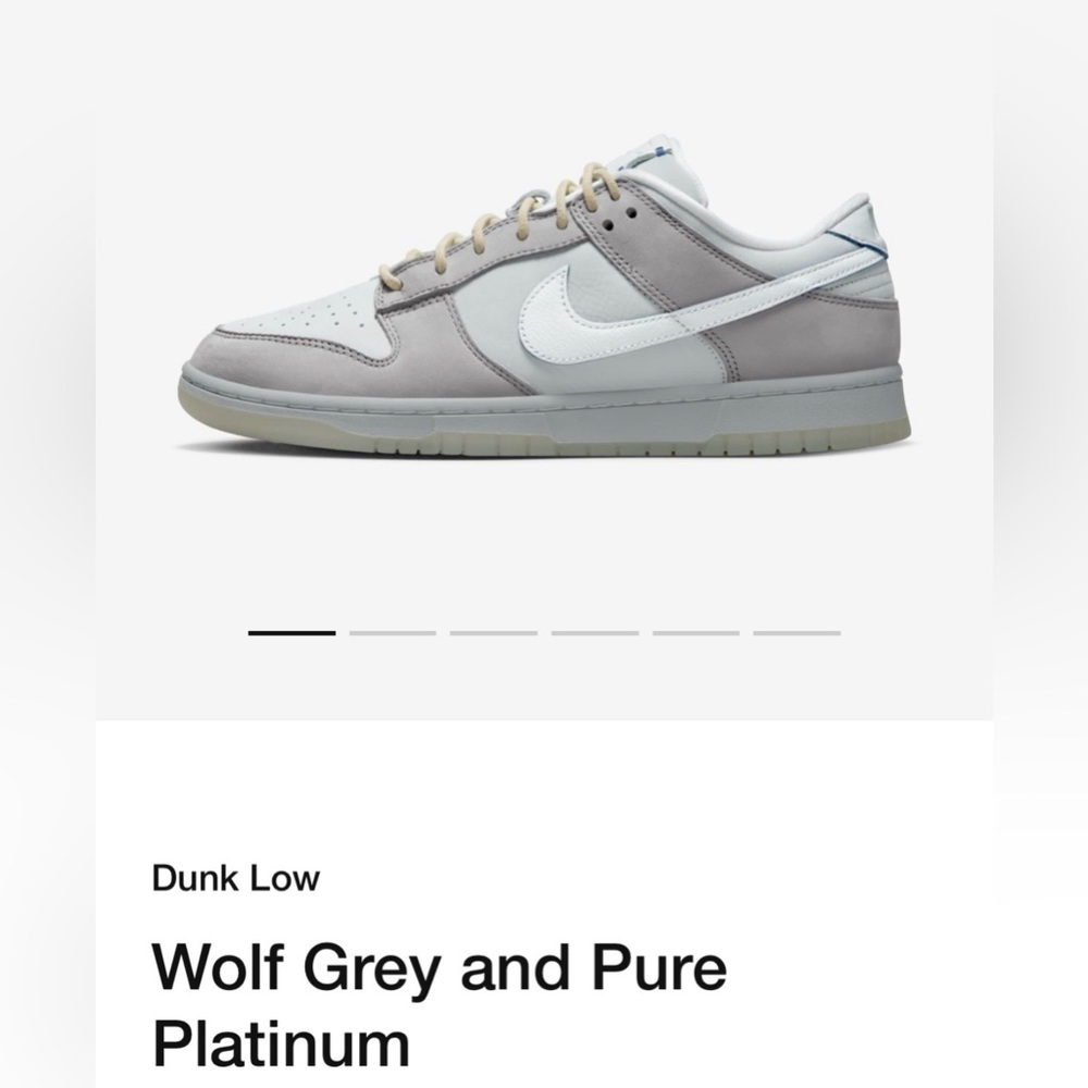 Nike Dunk Low: Wolf Grey and Pure Platinum